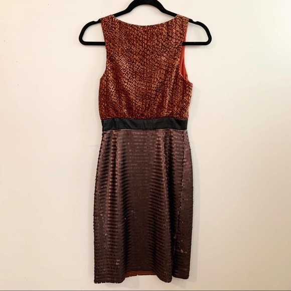 CYNTHIA STEFFE Orange Velvet Dress with Sequins - Picture 7 of 8